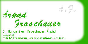 arpad froschauer business card